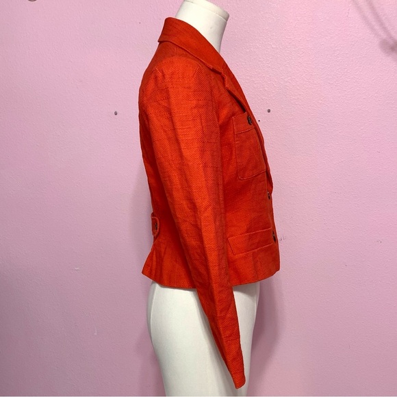 Banana Republic Red-Orange Linen Blend Blazer Jacket 2 - Picture 2 of 14